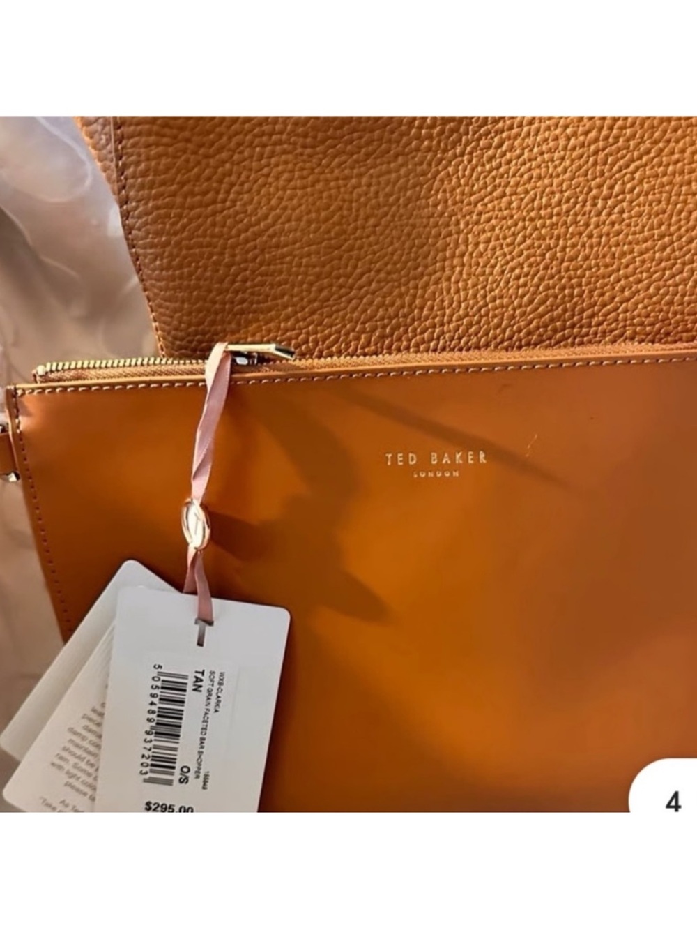 Ted Baker Clarika Pebbled Leather Tote | Designer Shop Bag | Luxury | Everyday - Picture 4 of 9